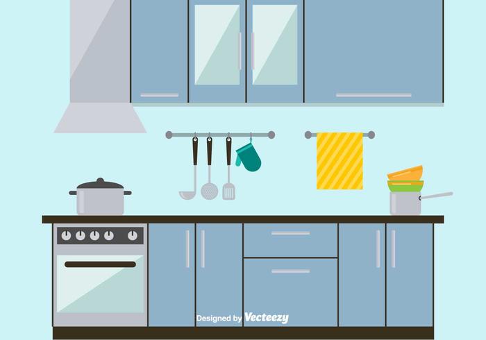 Sleek and Modern Kitchen Vector Illustration