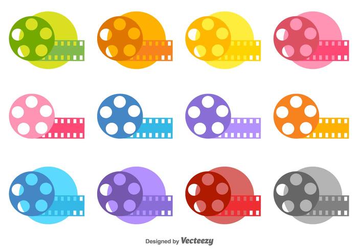 Film Canister Vector Color Icons Film Canister Vector Color Icons