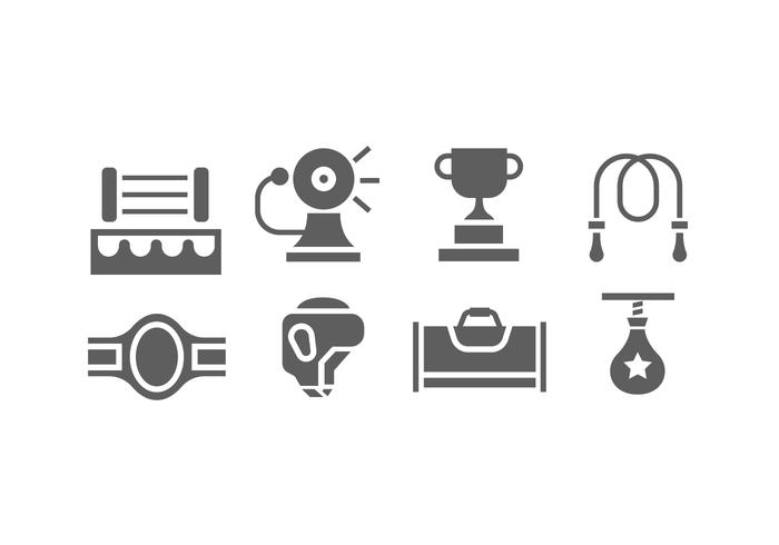 Flat Boxing Icon Vector Pack 