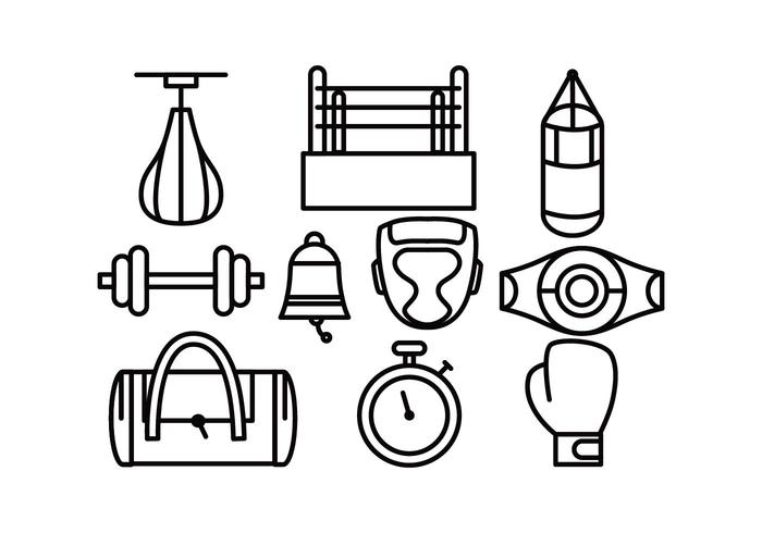 Libre de vectores iconos de boxeo