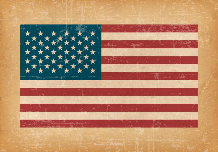 Bandera americana en el fondo de Grunge vector