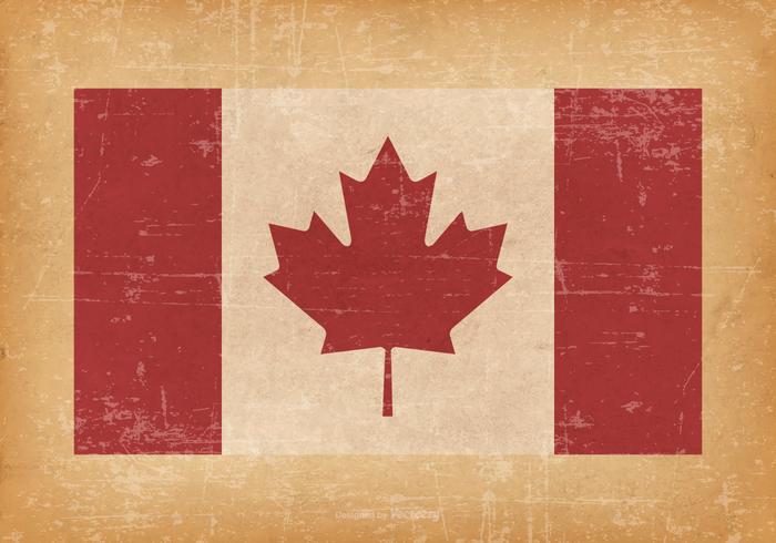 Canadian Flag On Grunge Background vector