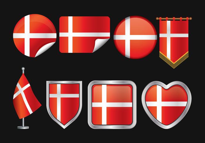 Danish Flag Vector Pack