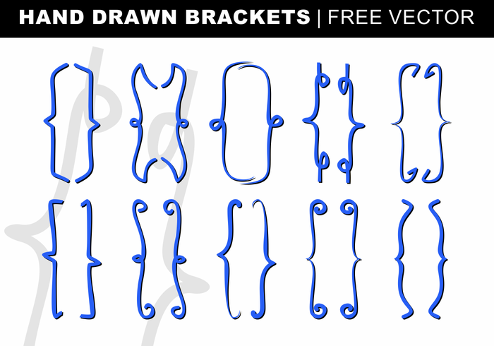 Hand Drawn Brackets Free Vector