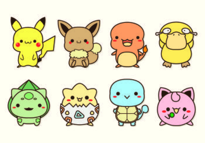 Set Of Pokemon Icons vector