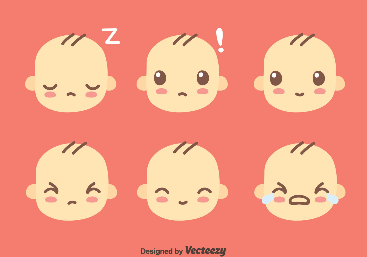 Download Cute Baby Face Collection Vector - Download Free Vectors ...