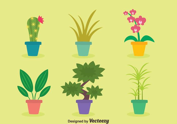 Flat Houseplant Vectors