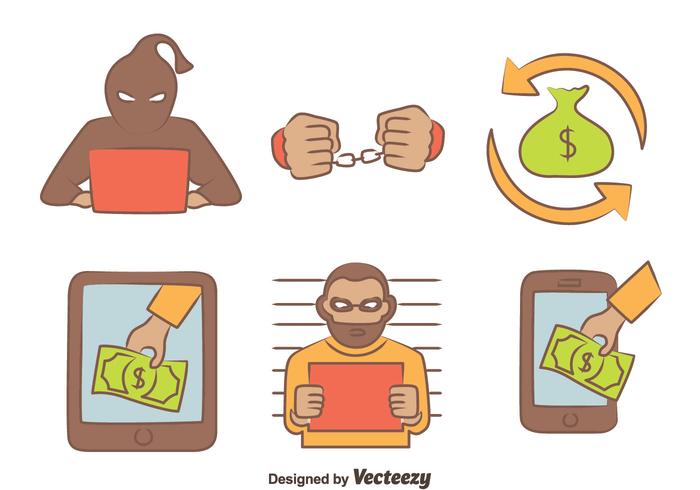 Hand Drawn Cyber Theft Vectors
