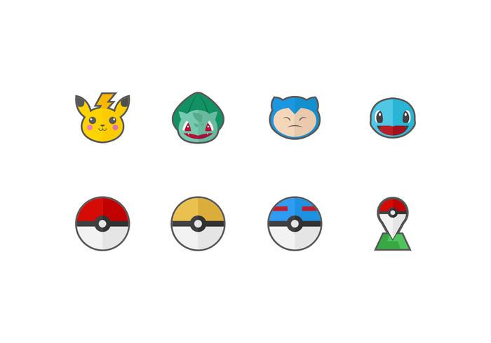 Set Of Pokemon Icons 141925 Vector Art at Vecteezy