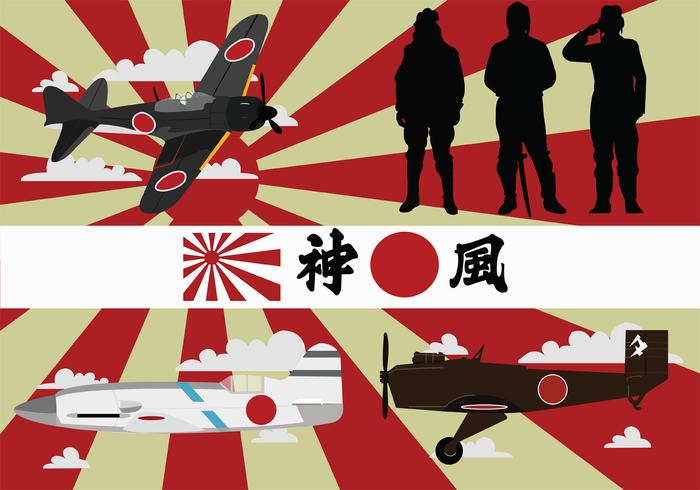 World War II Kamikaze Vector Pack World War II Kamikaze Vector Pack