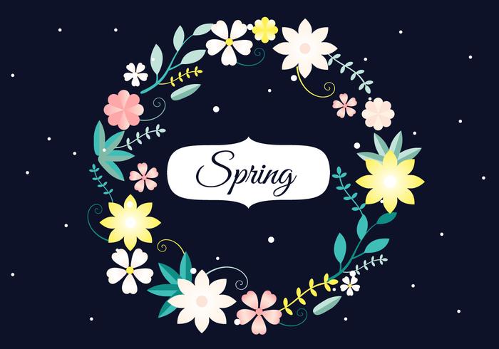 Free Flower Wreath Vector Background