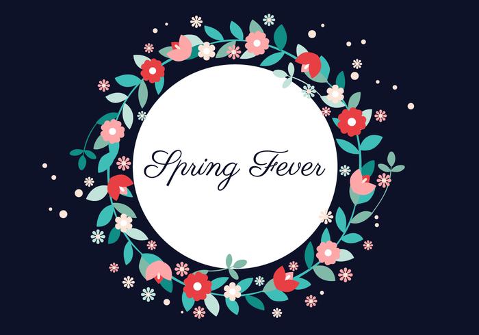 Vector Spring Flower Wreath