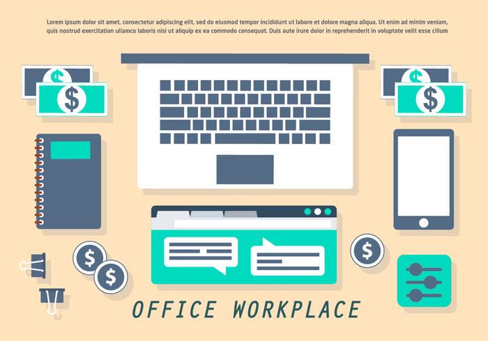 Free Office Workplace Vector Illustration