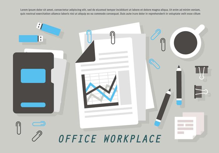 Free Office Workplace Vector Illustration