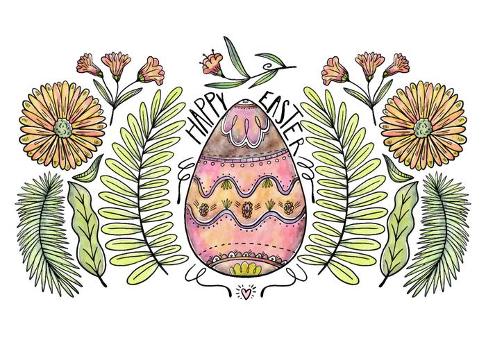 Decorative Easter Egg Background Vector