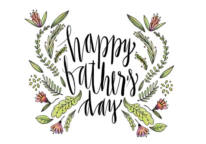 Cute Hand Drawn Father's Day Lettering Vector