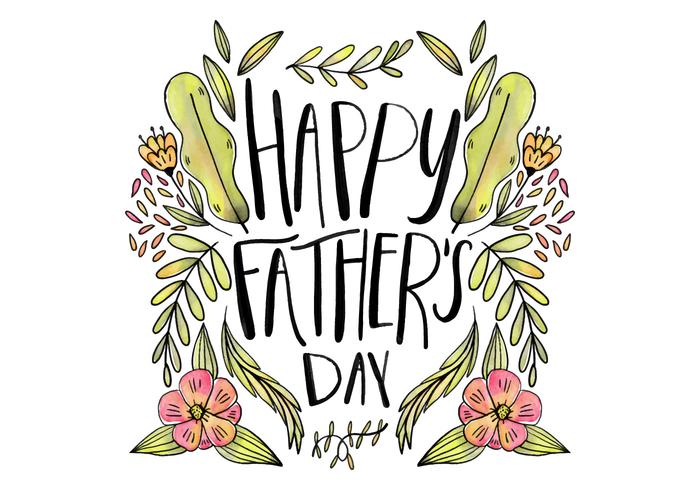 Cute Hand Drawn Father's Day Lettering Vector