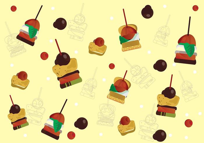 Canapes Sweetness Background Vector