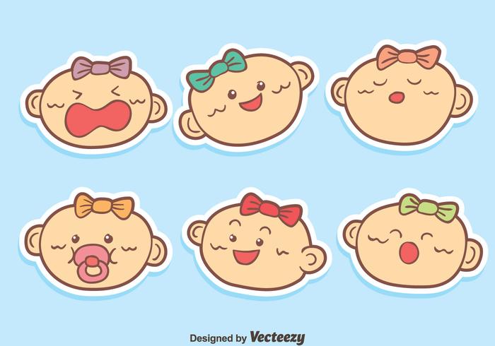 Funny Baby Face Expression Vector