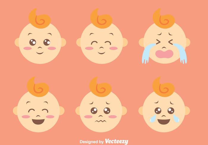 Download Flat CUte Baby Expression Vectors - Download Free Vectors ...