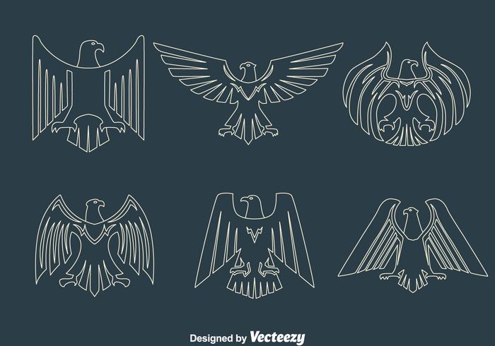 Eagle Seal Line Vectors