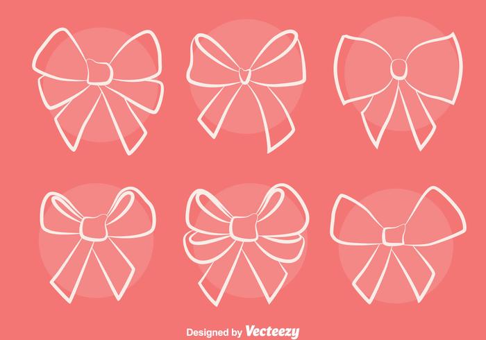 Sketch Hair Ribbon Vectors