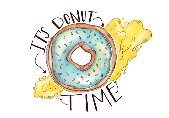 Colorful Cute Donut With Lettering vector