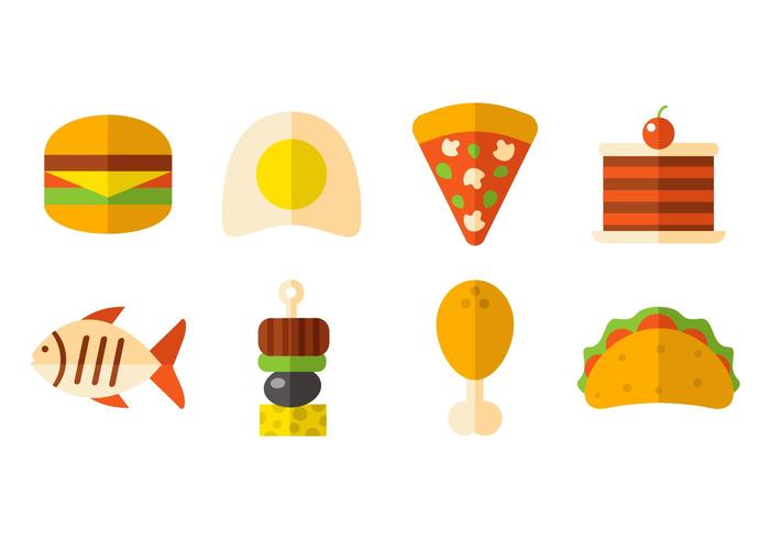 Fast Food And Snack Icons Vector