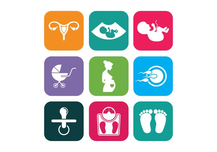 Iconos del vector de maternidad