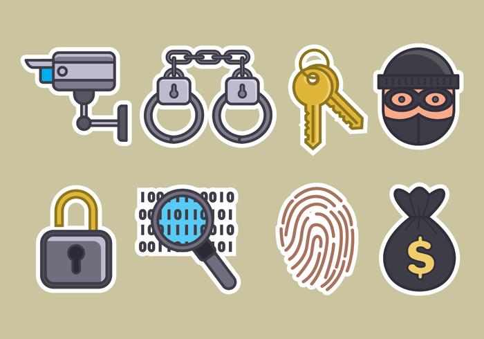 Theft Vector Icons Set