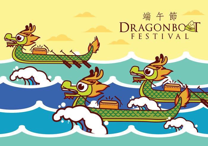 Ilustración del barco del dragón vector