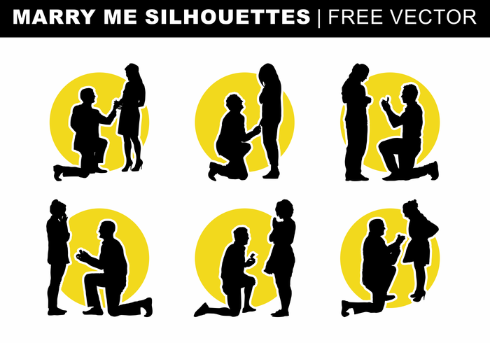 Marry Me siluetas vector gratuito