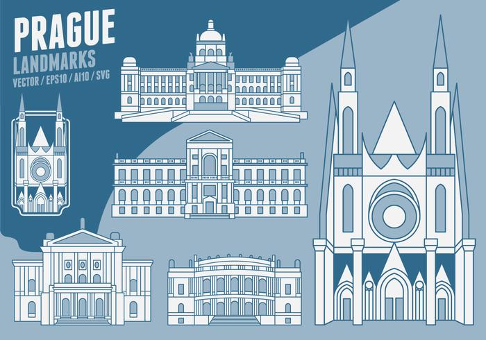 Prague Landmarks vector