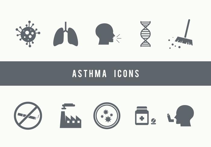 Iconos de asma vector