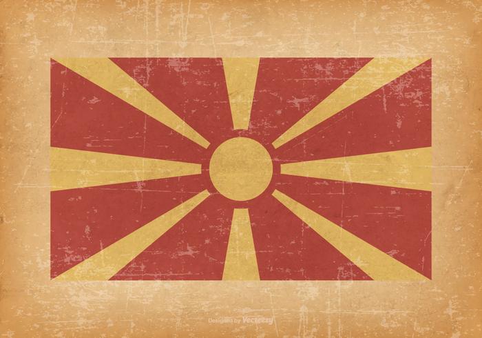 Bandera de Macedonia en fondo del grunge vector