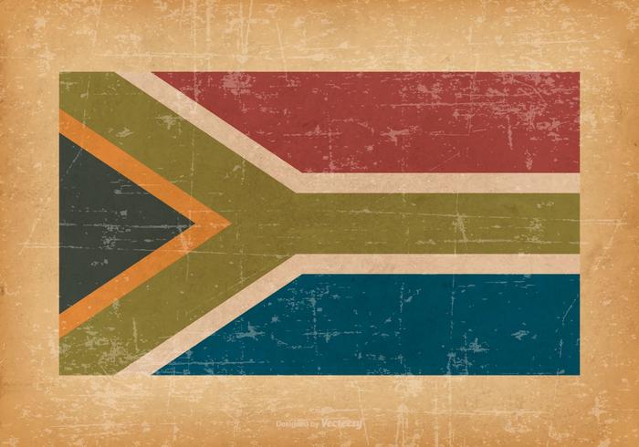 Bandera de Sudáfrica en el fondo de Grunge vector