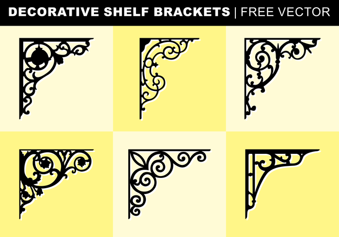 Decorativo soportes de repisa de vectores libres