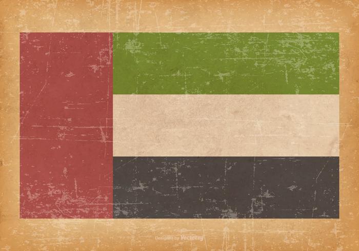United Arab Emirates Flag on Grunge Background United Arab Emirates Flag on Grunge Background
