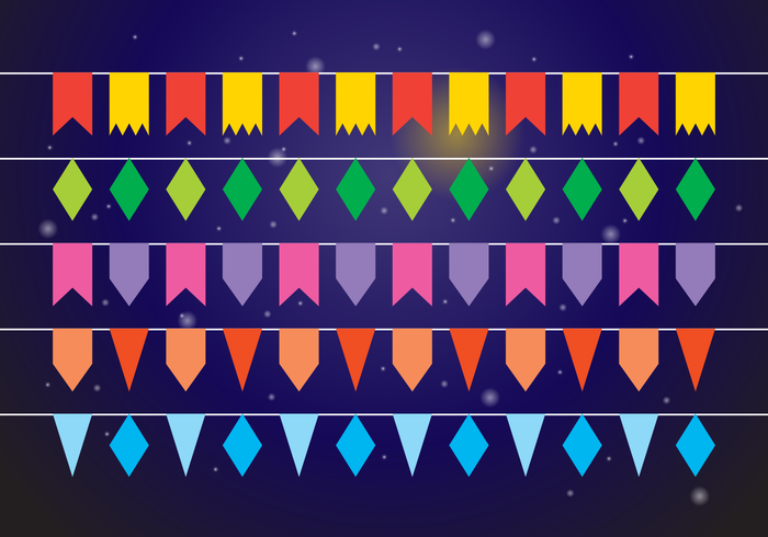 Festa Colorful Bunting Flag Vectors