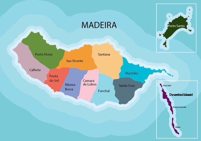 Mapa de Madeira vector