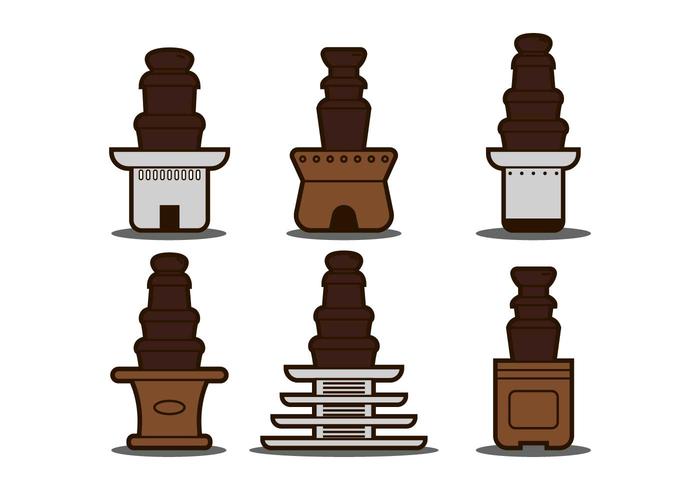 Chocolate fountain illustration set