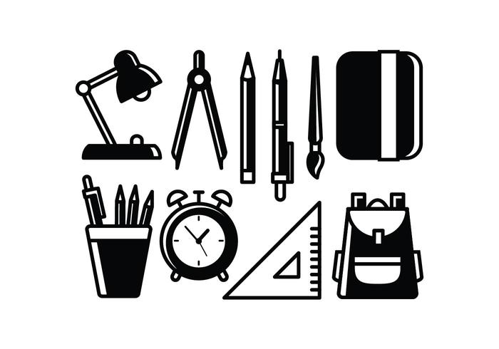 Free School Supplies Vectors Free School Supplies Vectors