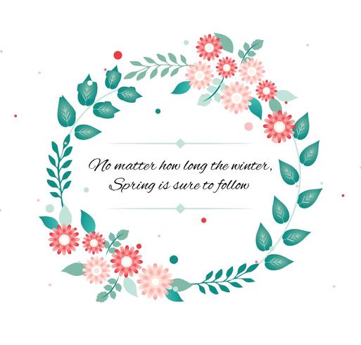 Vector Spring Flower Wreath