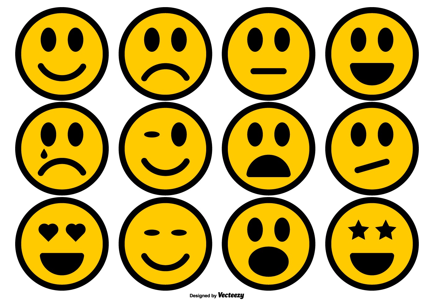 Simple Smiley Icons Collection 142370 Vector Art at Vecteezy