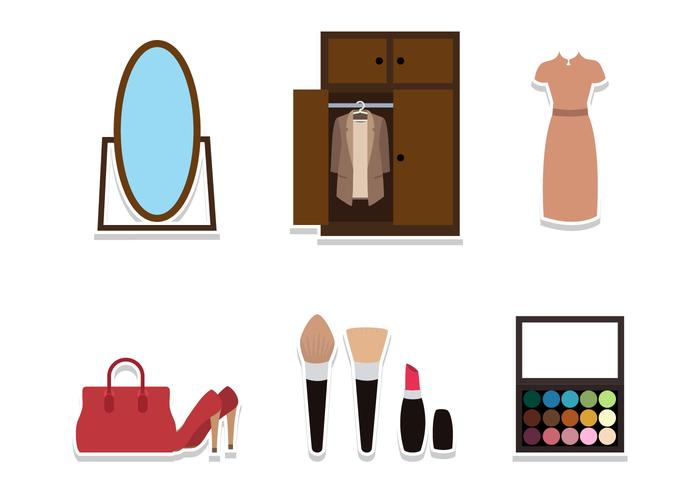 Flat Dressing Room Stuff vector