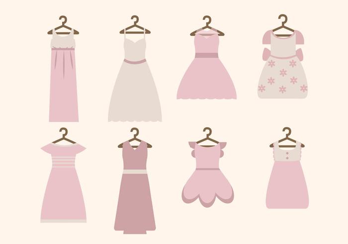 Flat Woman's Dress Vectors Flat Woman's Dress Vectors