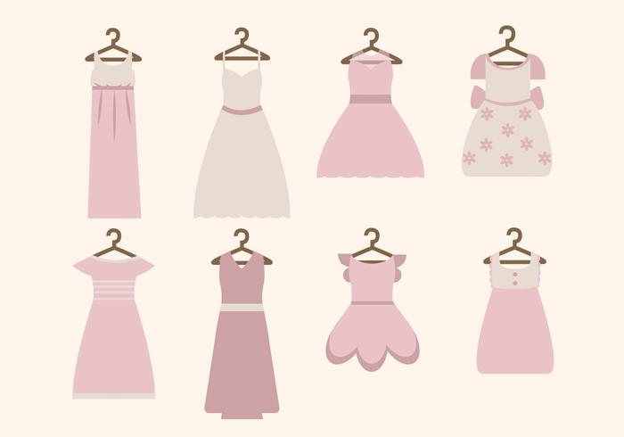 Flat Woman's Dress Vectors