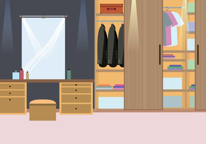 Wood Cabinet Dressing Room Illustration vector