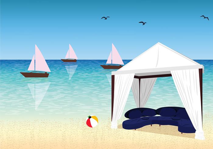 Cabana Sunny Day Free Vector