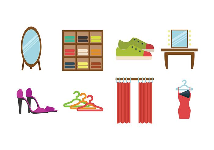 Dressing Room Flat Icon Vectors